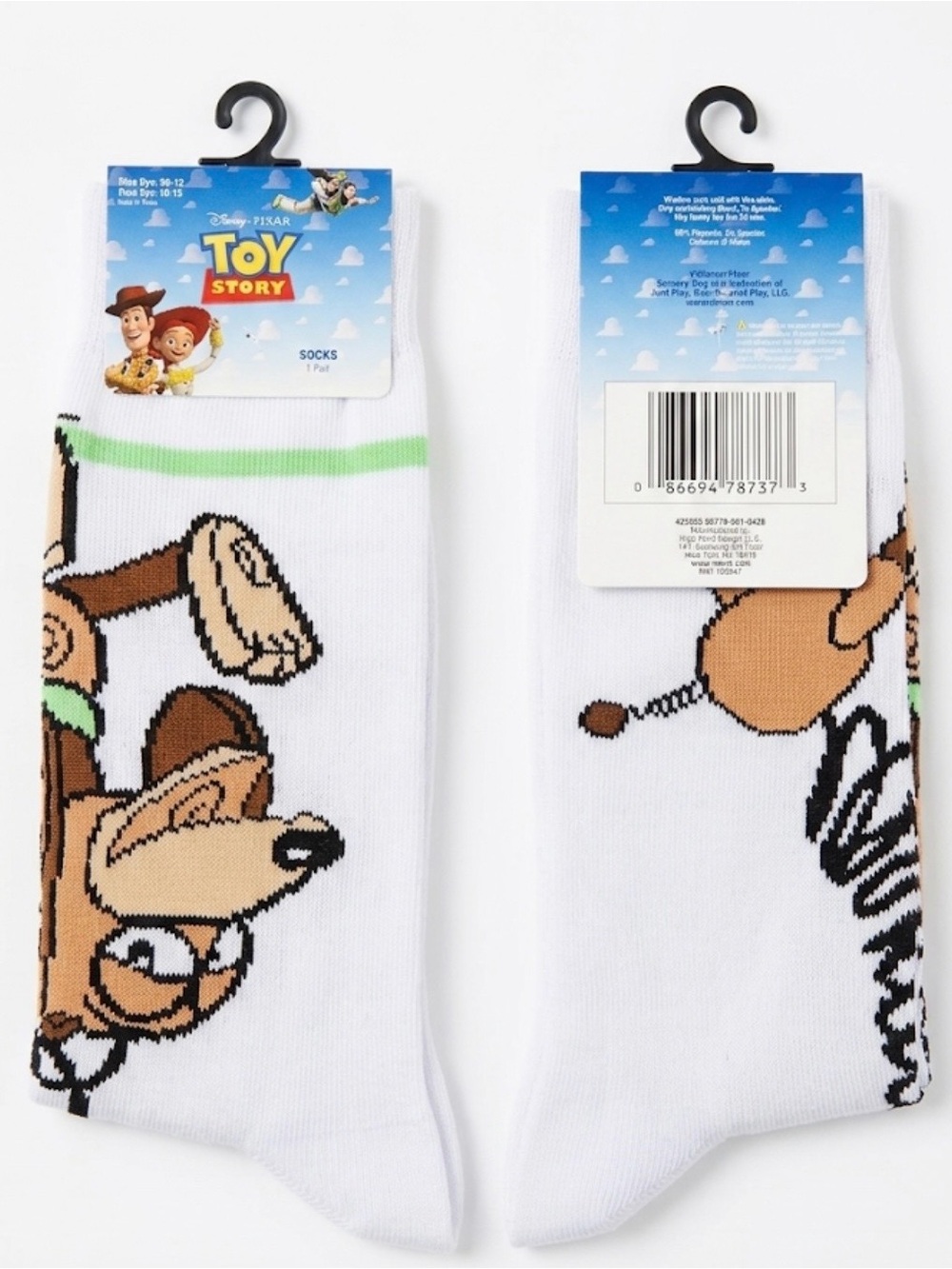 NWT Disney Pixar Toy Story Slinky Dog Crew Socks (1 Pair) – Brand New